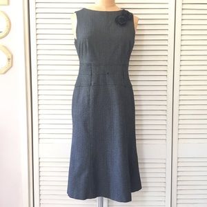 Anne Klein Dress Womesn size 2 Gray Sleeveless Tweed Business Office Party MIDI